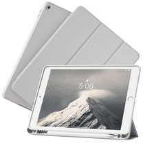 DWPSG iPad 5th/6th Generation 9.7 Case 2018/2017 with Pencil Holder, Thin Lightweight Smart Protective Stand Cover, Auto Wake Up/Sleep for iPad 9.7 Inch Model A1822/A1823/A1893/A1954,Grey