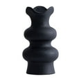 thumbnail image 1 of Jarrón de cerámica, jarrón decorativo, jarrón de flores secas, jarrón sencillo bohemio elegante, Negro 16cm, 1 of 9