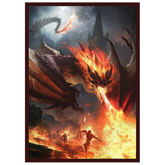 Fantasy North - Endragos - The Incinerator - Dragon Series - 100 Textured Matte TCG Card Sleeves - Fits Magic MTG Commander Pokemon and other Card Games - Playing Card Sleeves