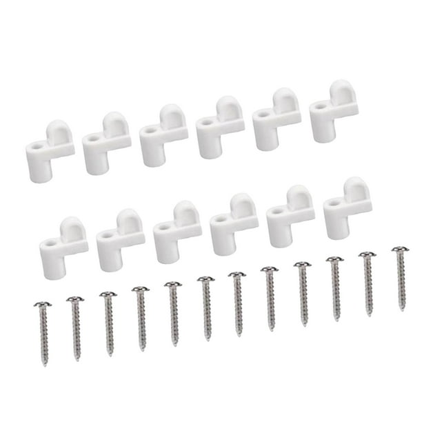 12 clips para mosquitera de ventana con tornillos, fáciles de instalar, resistentes y duraderos para el invierno. Blanco