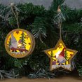 thumbnail image 3 of 4 piezas de madera de Navidad colgante de madera luz decoración árbol de Navidad colgante lámpara de madera lámpara de Navidad de madera JAMW Sencillez, 3 of 5