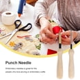 thumbnail image 2 of MasteelfCA 2pcs Wooden Handle Punch Needle Threader Knitting Pen DIY Tools(Golden, Silver), 2 of 7