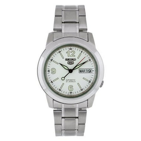 Seiko Men's SNKE57 Stainless Steel Analog with White Dial Watch