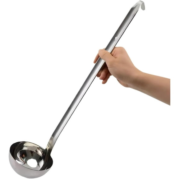 Stainless Steel Ladle Serving Spoons:Heavy Duty Long Handle Spoon,10oz Large Serving Spoons with Hanging Ears,Commercial Kitchen Supplies