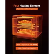 KFFKFF Electric Pizza Oven, 18 Dual-Layer Commercial Countertop Pizza Maker, 842°F Max Temperature, Indoor Oven with Thermometer, Separate Upper & Lower Temperature Control & Timer for Home