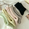 thumbnail image 6 of comerut 1 Pair Women Socks Mid-tube High Elasticity Soft Anti-slip Warm Thickened No Odor Casual Anti-shrink Fall Winter Piled Socks, 6 of 8