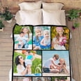 thumbnail image 5 of Custom Photo Collage Blanket for Family, Customized Bed Blanket with 10 Pictures & Text for Best Friends Kids Personalized Your Own Photos on Throw Blanket for Birthday Memorial Gifts, 5 of 6