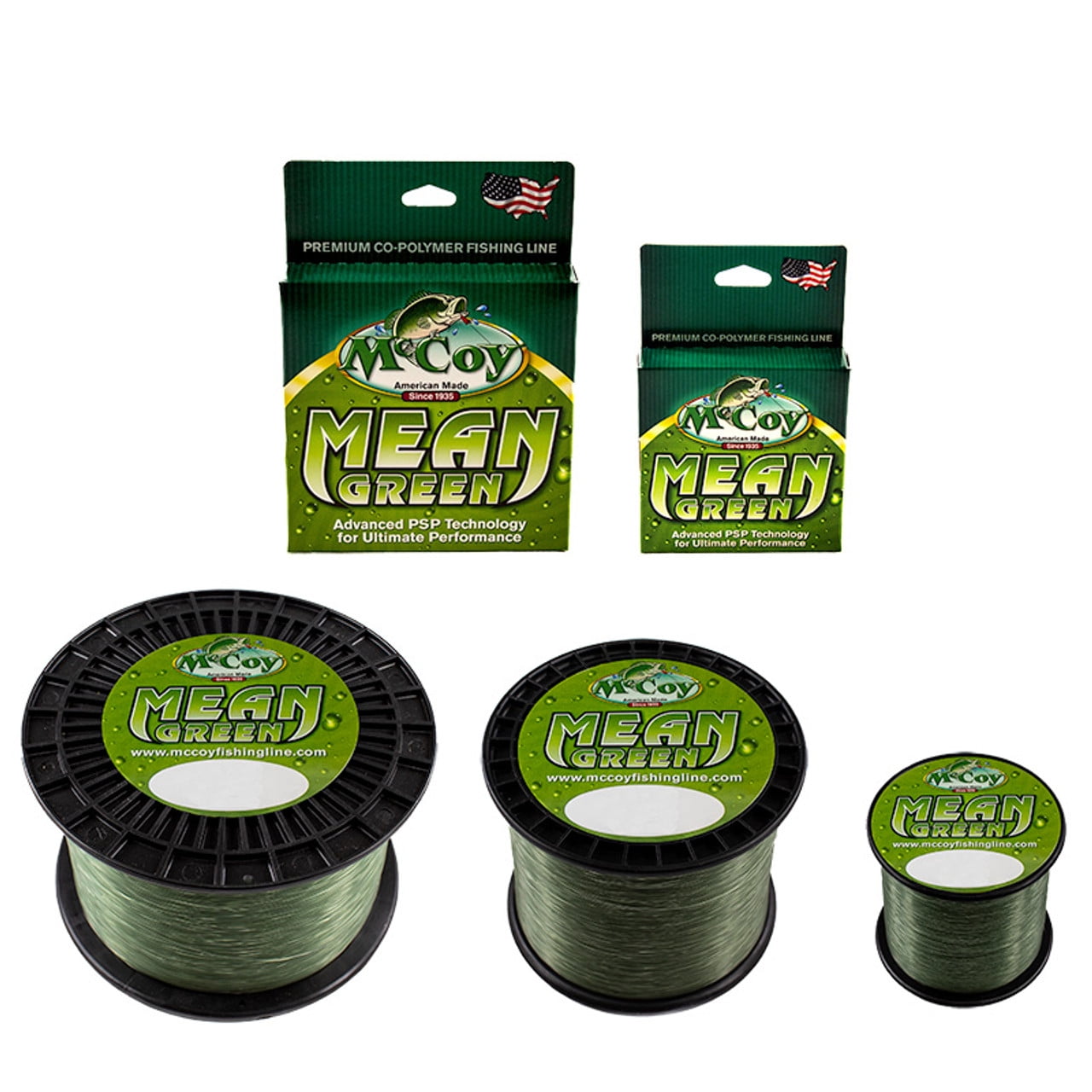 McCoy Mean Green Premium CoPolymer Monofilament Fishing Line (30lb Test (.023" Dia) - 3000 Yards)