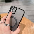 thumbnail image 4 of Compatible with iPhone 11 Magnetic Gardient Glitter Case, Plating Bling Cute Case with MagSafe for Women Girls Full Camera Protector Back Cover for iPhone 11 6.1'' Black, 4 of 11