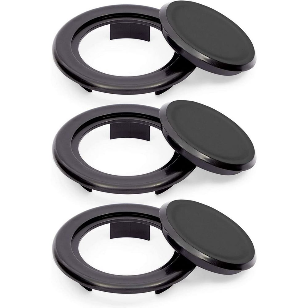 3 Pack Umbrella Hole Ring and Cap Set for Patio Table & Outdoor, Black