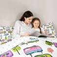 thumbnail image 4 of Catabedysis Happy Camping Full Size Comforter Sets For Girls,Colorful Camper Pattern Bedding Comforter Set,Multicolor,Reversible,3 Pieces,1 Comforter and 2 Pillowcases, 4 of 7