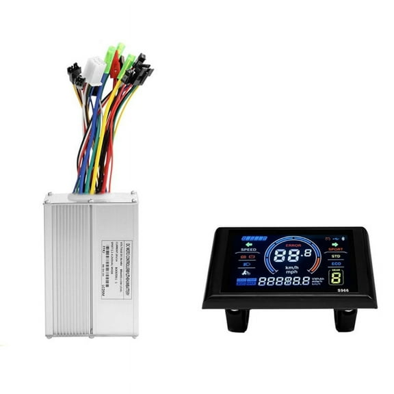 S966 Electric Bike LCD Display Dashboard SM5 2PIN 20A 36V/48V Sine Wave Controller for Mountain Bike Modification Kit