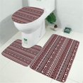 thumbnail image 2 of Red and White Christmas Folk Pattern Bathroom Rugs Sets 3 Piece,Toilet Cover Set,Absorbent Non Slip Bathroom Mats Sets with U-Shaped Contour Rug Toilet Rug Set, 2 of 5