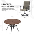 thumbnail image 3 of Vicllax Outdoor Patio Dining Set American Country Style Metal 48"for Garden Lawn (7 Pcs), 3 of 8