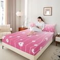 thumbnail image 3 of Erosebridal White Floral Daisy Bed Sheets 4pcs For Girls,Teens Adults Spiral Stripes Gradient Pink King Sheets, 3 of 5