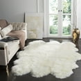 thumbnail image 2 of SAFAVIEH Sheep Skin Tiana Animal Area Rug, White, 1'4" x 2'4", 2 of 10