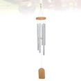 thumbnail image 3 of Small Idyllic 6 Pipe Aluminum Tubes Wind Chime Hanging Wind Bell Household Decoration for Garden Hallway Door (Silver), 3 of 10