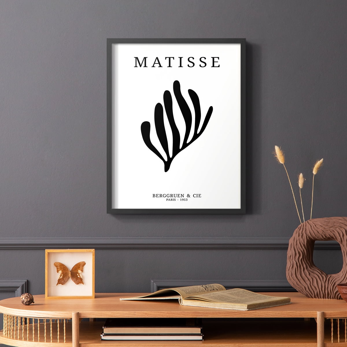 Matisse CDXIV in Black Solid Wood Framed Print No Nail Hanging