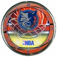 thumbnail image 2 of Charlotte Hornets Clock Round Wall Style Chrome, 2 of 2