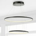 thumbnail image 6 of JONATHAN Y Brice 24" 2-Light Modern Contemporary Metal Round Integrated LED Pendant, Matte Black, 6 of 8