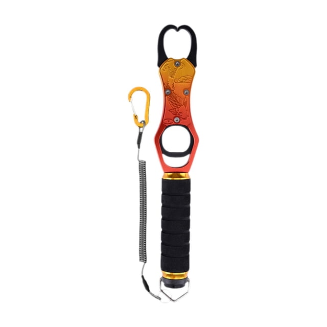 Pinza para peces, pinza para labios de pescado, pinza con escala, antideslizante, resistente, compacta con Naranja
