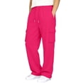 thumbnail image 6 of ZHOGXU Trendy Solid Color Elastic Waist Drawstring Cargo Jogger Wide Leg Kids Girls Pants With Pocket Back To School Wear, 6 of 8