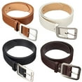 thumbnail image 6 of 2Pcs harmtty Business Men Belt Casual Pin Buckle Waist Strap Belt Men's Stylish Waistband PU Leather,Brown, 6 of 8