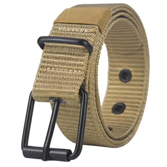 Ceisia Unisex Single Row Pin Buckle Canvas Belt Heavy-Duty Nylon Webbing Adjustable Casual Outdoor Waist Belt 3.5cm Width Gifts for Father