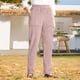 thumbnail image 4 of Pantalones de pana Prolriy para mujer, pantalones casuales de pierna recta a rayas con cintura elástica y personalidad de temperamento moderno, pantalones de pana para mujer, pantalones rojos XXXL, 4 of 4