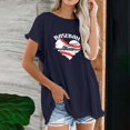 thumbnail image 2 of Blusa de manga corta con estampado de cuello redondo de algodón y cáñamo para mujer OAVQHLG3B Store  lin121212, 2 of 5