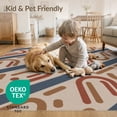 thumbnail image 4 of ODIKA 4'x6' Navy Blue Geometric Accent Washable Area Rug Modern Abstract With Bold Lines And Artistic Flair Non-Slip, Chair-Friendly, Flatwoven for Home Office, Under Desk, 4 of 7