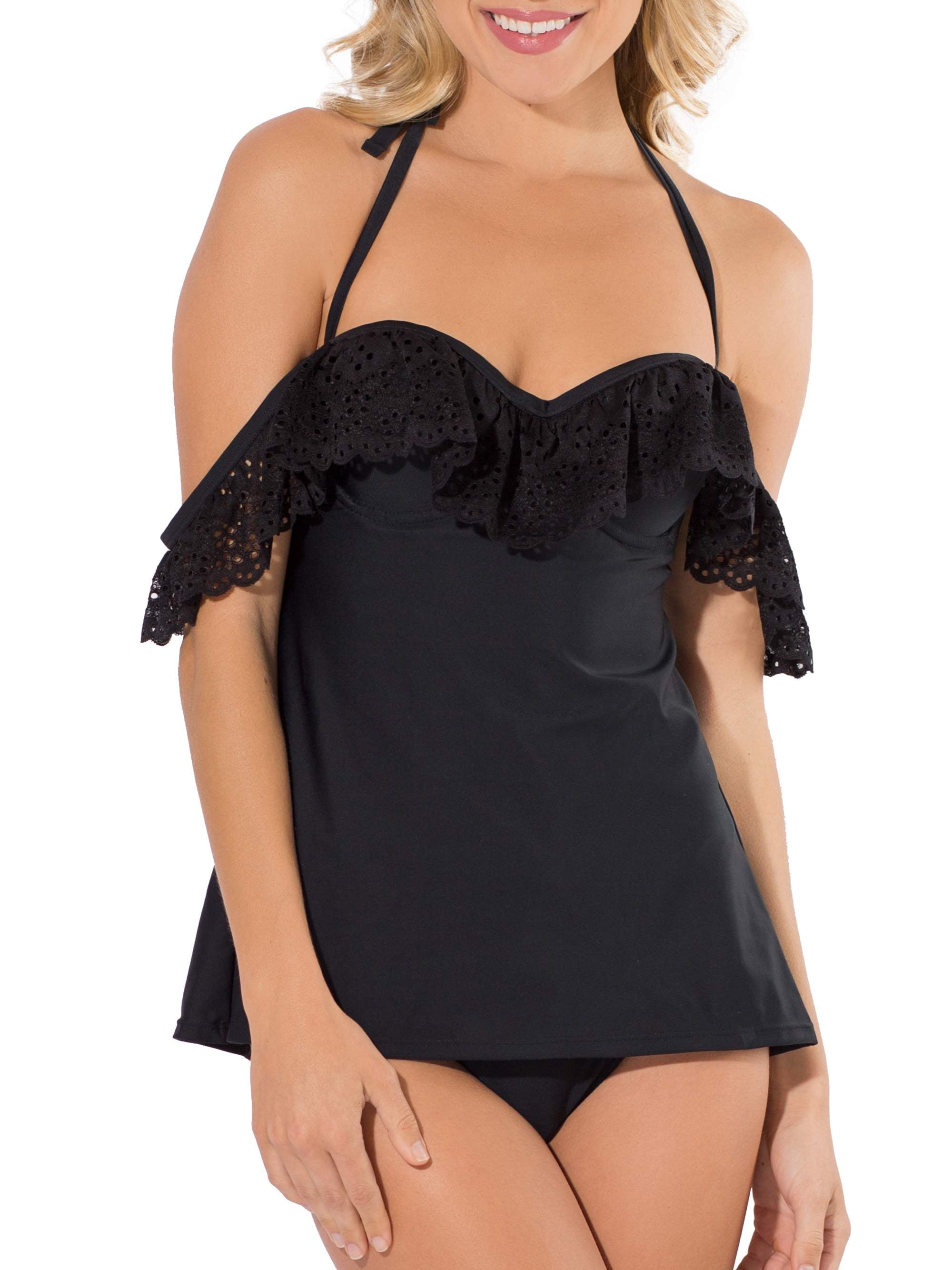 Women’s Light Lined Flutter Sleeve Tankini