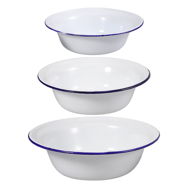 Cuencos esmaltados de estilo Retro, cuencos de sopa gruesos, cuencos de estilo Vintage, vajilla esmaltada, 3 uds.