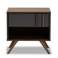 thumbnail image 3 of Bowery Hill Two-Tone Gray and Walnut Finished Wood 1-Drawer Nightstand, 3 of 9