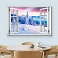 thumbnail image 3 of wall26 Canvas Print Wall Art Window View Pastel Sunset Snowy Forest Mountain Wilderness Nature Photography Realism Scenic Landscape Colorful Multicolor for Living Room, Bedroom, Office - 24"x36&, 3 of 5