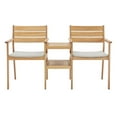thumbnail image 4 of Modway Viewscape Outdoor Patio Ash Wood Jack and Jill Chair Set in Natural Taupe, 4 of 8
