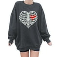 thumbnail image 1 of Gibobby Divertidas Sudaderas Sudadera de talla grande para mujer Cuello redondo Manga larga Suéter suelto casual (Gris, XXL), 1 of 3