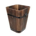 thumbnail image 4 of NICEXMAS Rustic Planter Pot Wooden Bucket 1Pcs 9.4x6.7in, 4 of 9