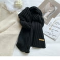 thumbnail image 6 of AWZXDE Women's Autumn Winter Thick Warm Knit Scarf - Soft Knit Wrap for Cold Weather Style & Cozy Neck Black,One Size, 6 of 8