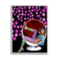 Stupell Industries Pink Daisy Flowers Actress Taylor Lounging Modern Chair, 24 x 30, Design by Lynnda Rakos