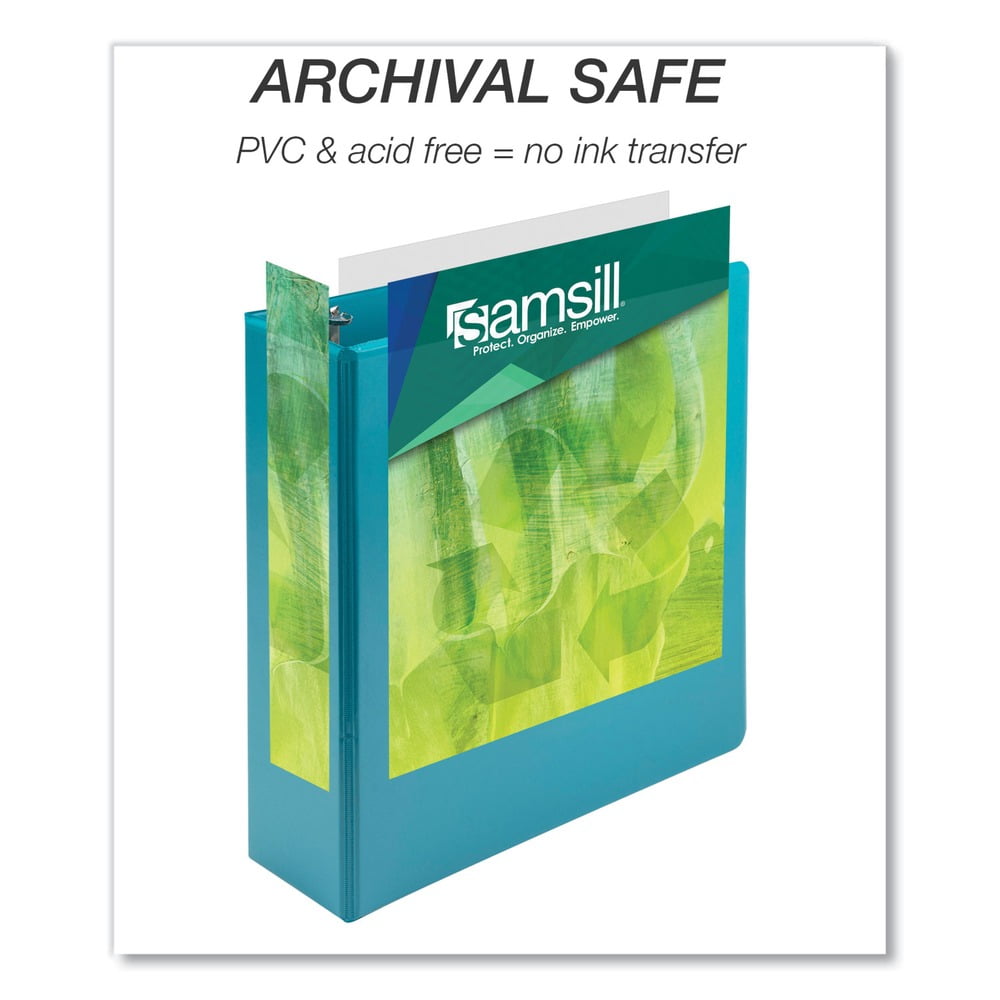Samsill U86877 Earth's Choice Plant-Based Economy 11 in. x 8.5 in. 3-Ring View Binders with 3 in. Capacity - Teal (2/Pack)