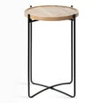 thumbnail image 6 of Kate and Laurel Vale Modern Side Table, 15.5 x 15.5 x 25, Natural Rustic and Black, Farmhouse End Table for Storage and Display, 6 of 9