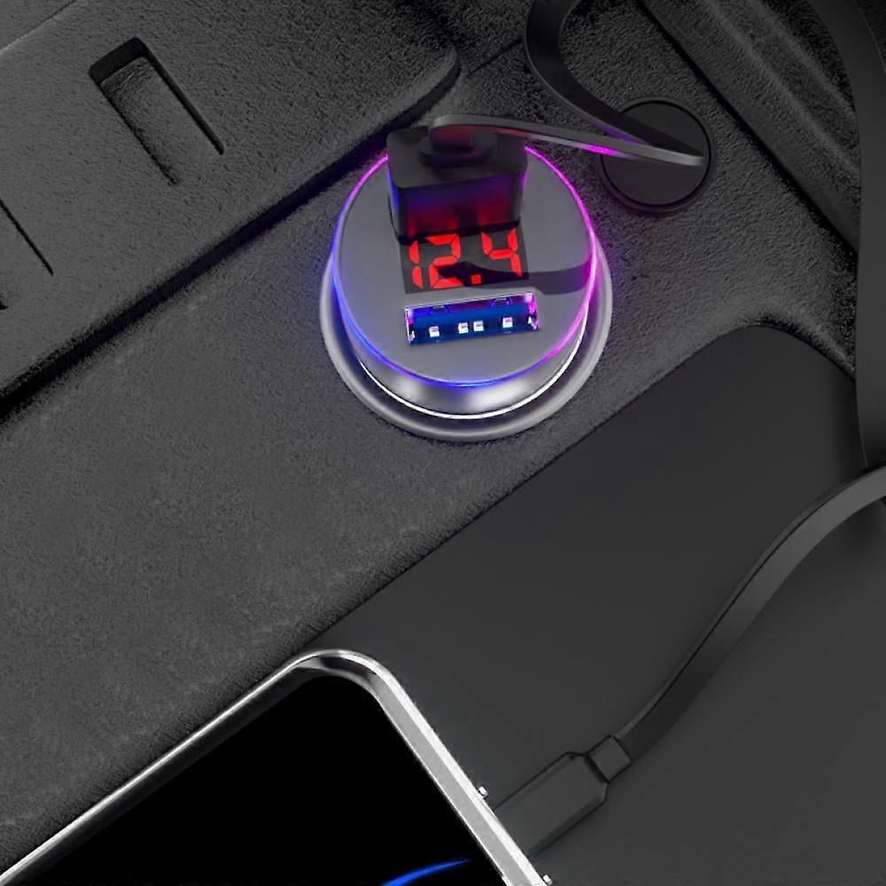 compatible USB C Car Charger Fast Charge Car Charger Adapter - [Smart Detection Fast Charge] Silver (One Set)_Perfect Gift