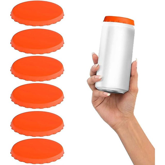 9.5 x 6.1 x 0.47 inchesOrangeTapas para latas de refresco, paquete de 6, tapas reutilizables de silicona para latas de refresco, tapas para latas de refresco/bebida/cerveza, se ada