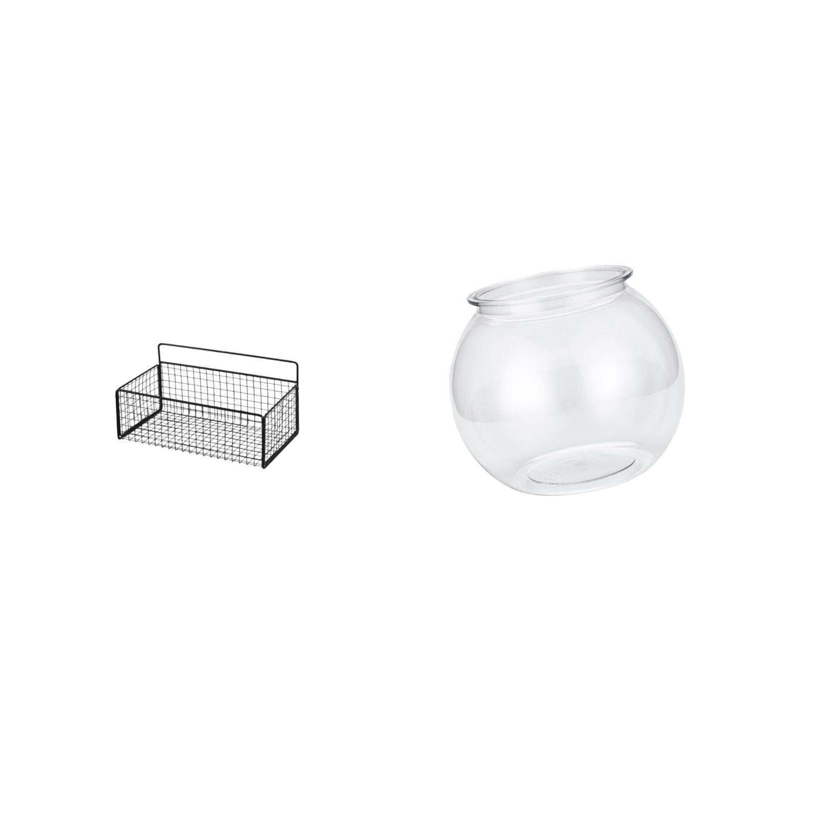 Dualoai Crystal Aquatic Habitat Display for Bedroom and Living Room Desktop Home Decor DIY Clear Fish Bowl Vase Ornament Small Transparent Tank