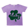 thumbnail image 4 of Gerichy Girls Graphic Print T-Shirt St. Patricks Day Four Leaf Print Children's Casual Round Neck Short Sleeve T Shirt, 4 of 5