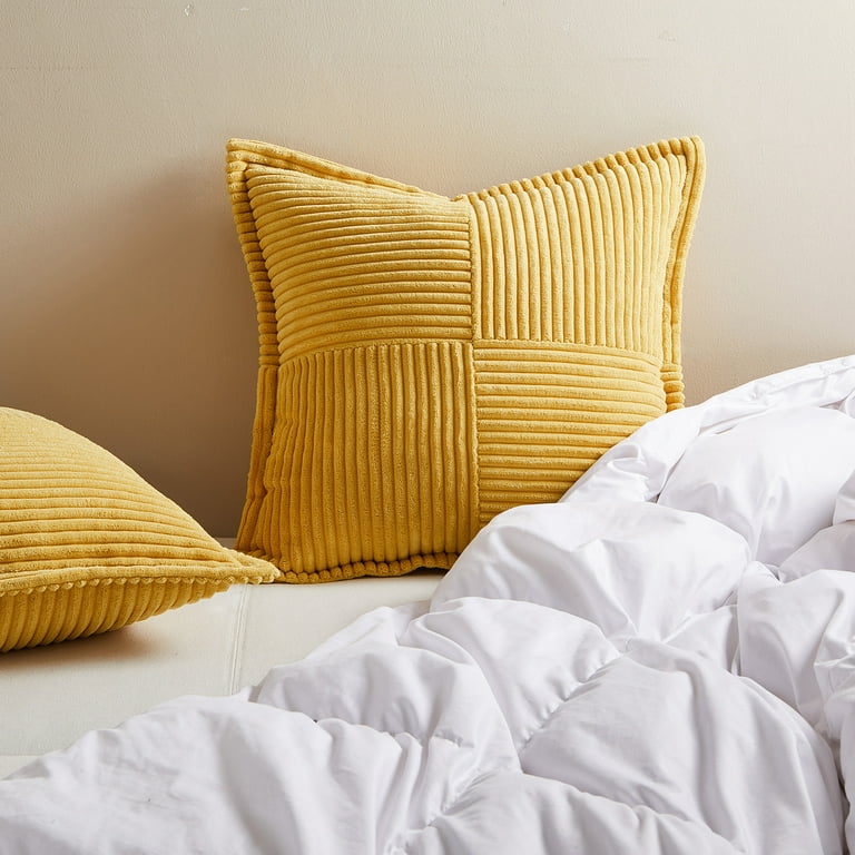 Corduroy Pillow Covers With Splicing Super Soft Couch Pillow