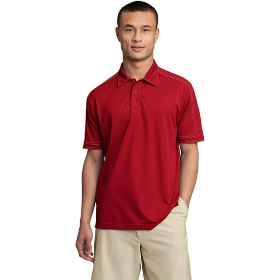 Sport-Tek ST659 Mens Contrast Stitch Polo Shirt - True Red - 3X-Large