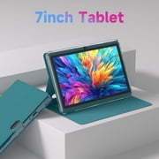 Android 14 Tablet 7 inch Tablets with Case, 8GB RAM 32GB ROM 1TB Expand, Quad-Core Processor Tablet PC, 1024 x 600 IPS Screen, Dual Camera, 3000mAh Battery, Bluetooth, WiFi, GMS, Widevine L1, Blue