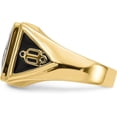 thumbnail image 3 of Solid 14k Yellow Gold Men's Polished and Textured Masonic Ring Mounting - Ring Size 10.0 no stones included, 3 of 7